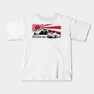 Nissan Skyline r34 GTR White, JDM Car Kids T-Shirt